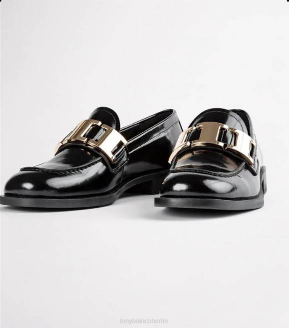 Slipper| de Tony Bianco Frauen Ruiz-Wohnungen Schwarz hochglänzend 4624600